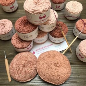Knitted Knockers SA Knitting and Crochet Kits - kit containing all the materials you need plus free instructions to knit or crochet breast prostheses. There are 6 colours from pale to dark.