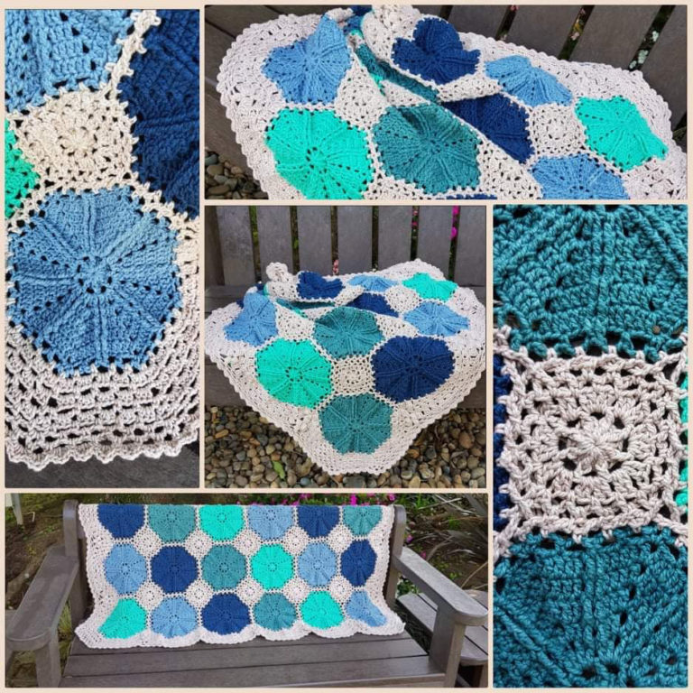 Octagon Liaison Throw collage blues