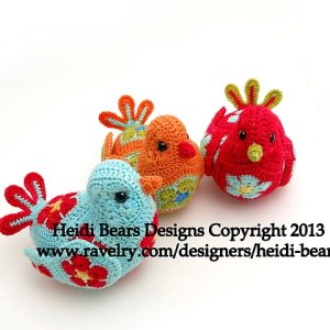 Bluebird of Happiness African Flower motive crochet bird