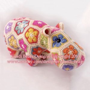 Happypotomus crochet hippo by Heidi Bears
