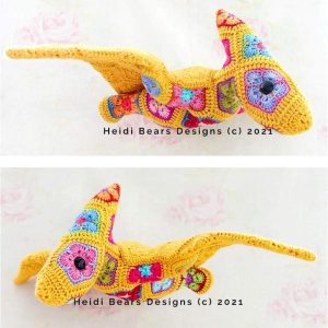 Heidi Bear's Pumpkin the Pteranodon African Flower Flying Reptile