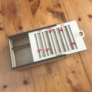Knit and Crochet Counting Tool notions box with lid open