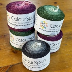 Pure Merino Ombre Wheels - colours perfectly placed to move through their colour seamlessly from light to dark on a single ball of yarn