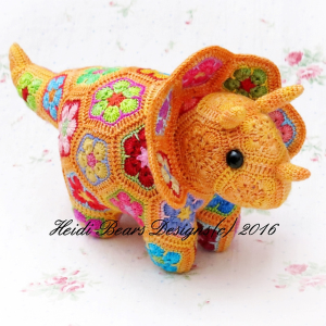 Plod the African Flower Triceratops crochet toy